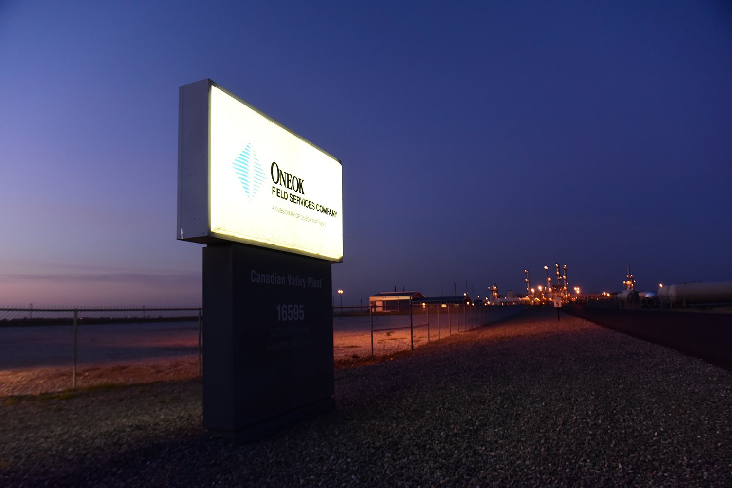 ONEOK Field Services sign, Sidney, MT